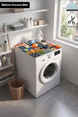 Valerine Life Çamaşır Kurutma Makinesi Üstü Düzenleyici Matı Sıvı Geçirmez Örtü Jardin Café