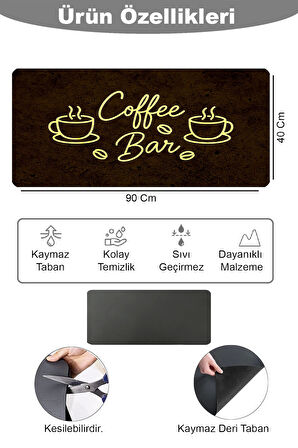 alerine Life Barista Kahve Barı Tezgah Matı Sıvı Geçirmez XXL Espresso Makinesi Pad 40x90cm 27250826