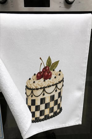 Valerine Life El Kurulama Havlusu 30x50cm Mutfak, Fırın için Pamuklu Emici Krema Şöleni