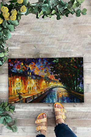 Valerine Life Renklerin Senfonisi Tablosu Welcome Hoş Geldiniz Kapı Önü Paspası 45x70cm