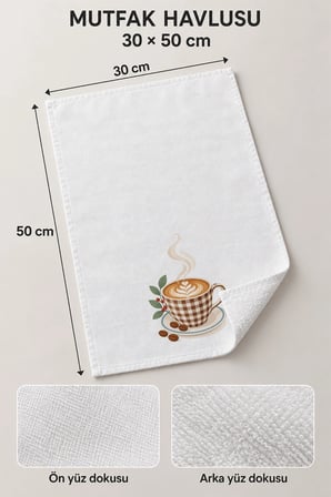 Valerine Life El Kurulama Havlusu 30x50cm Mutfak, Fırın için Pamuklu Emici Köpüklü Keyif