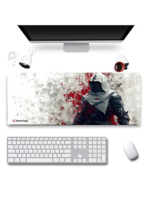 SonicTouch UltraGrand Suikastçı Gamer Oyuncu Xxl Beyaz Klavye Mouse Pad 40x90Cm