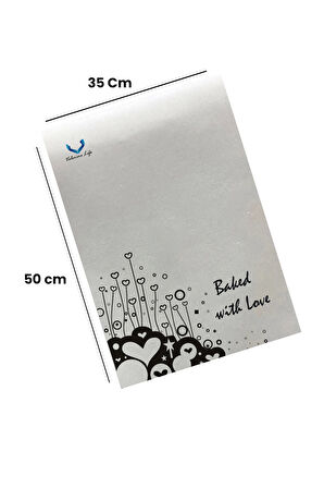 Valerine Life Sevgiyle Pişti Mutfak Kurulama Fırın Beyaz El Havlusu %100 Pamuklu 35x50cm 2 Adet