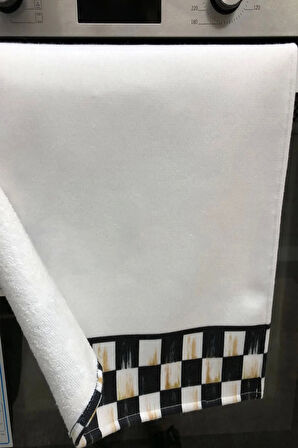 Valerine Life Sevgiyle Pişti Mutfak Kurulama Fırın Beyaz El Havlusu %100 Pamuklu 35x50cm 2 Adet