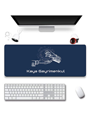 SonicTouch İsme Kişiye Firmaya Özel Emlakçı Gayrimenkul Ofisi Lacivert Xxl Klavye Mouse Pad 40x90cm