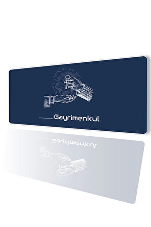 SonicTouch İsme Kişiye Firmaya Özel Emlakçı Gayrimenkul Ofisi Lacivert Xxl Klavye Mouse Pad 40x90cm