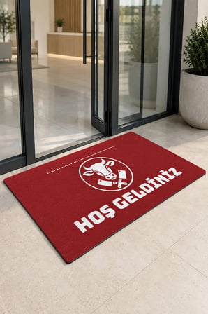 Valerine Life Kapı Önü Paspası 50x90cm Dijital Baskı Kaymaz Kişiye Firmaya Özel Kasap