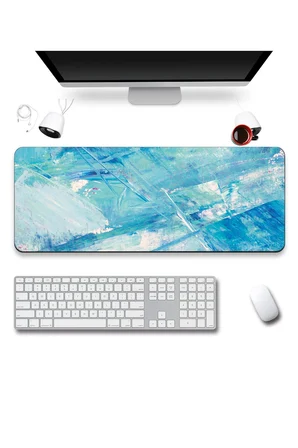 SonicTouch Klavye Mousepad 40x90cm Dikişsiz Pürüzsüz Sıvı Geçirmez Kaymaz Taban Mint Fırtınası