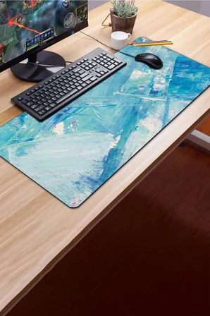 SonicTouch Klavye Mousepad 40x90cm Dikişsiz Pürüzsüz Sıvı Geçirmez Kaymaz Taban Mint Fırtınası