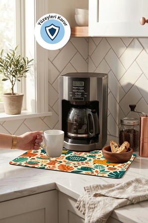 Valerine Life Kahve Espresso Makinesi Matı 35x45cm Çaycı Pad Su Geçirmez Coffee Lounge