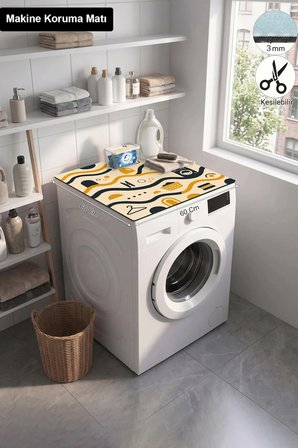 Valerine Life Çamaşır Kurutma Makinesi Üstü Düzenleyici Matı Sıvı Geçirmez Örtü Dalga Döngüsü