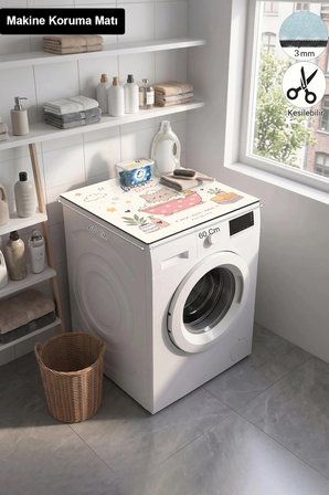 Valerine Life Çamaşır Kurutma Makinesi Üstü Düzenleyici Matı Sıvı Geçirmez Örtü Köpüklü Kedi Banyosu