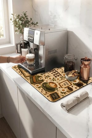 Valerine Life Kahve Espresso Makinesi Matı 35x45cm Çaycı Pad Su Geçirmez Dandelion Brew