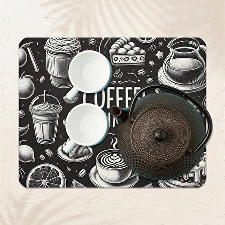 Valerine Life Kahve Makinesi Matı Su Geçirmez Kaymaz Çaycı, Çay Espresso Makinesi Pad 35x45cm