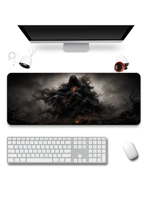 SonicTouch Klavye Mousepad 40x90cm Dikişsiz Pürüzsüz Sıvı Geçirmez Kaymaz Taban Kara Kehanet