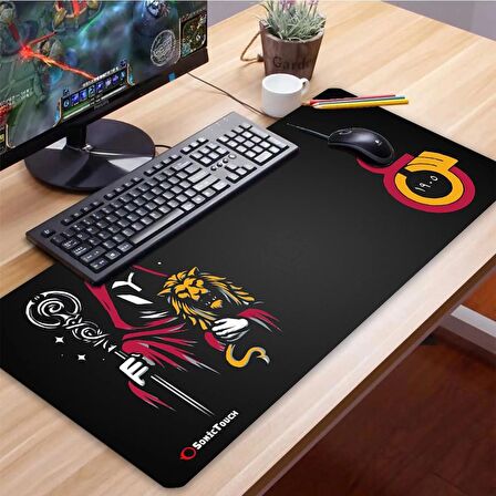 SonicTouch UltraGrand Derin GS Taraftar 1905 Dikişsiz Xxl Gaming Oyuncu Sarı Kırmızı Klavye Mouse Pad 40x90Cm