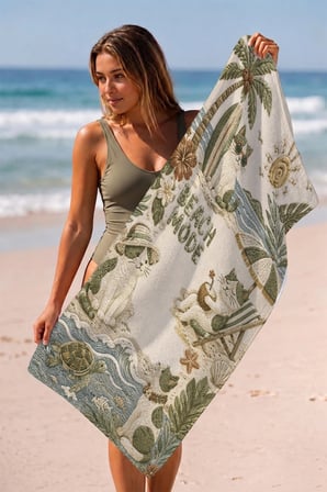 Valerine Life Plaj Havlusu 70x140cm Havuz Spa Sauna Spor Pamuklu Emici Kedilerin Beach Mode'u