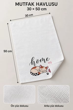 Valerine Life El Kurulama Havlusu 30x50cm Mutfak, Fırın için Pamuklu Emici Yumak Rüyası