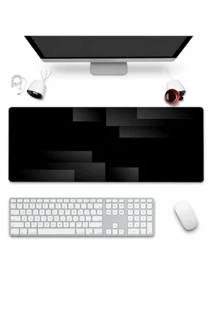 SonicTouch Klavye Mousepad 32x70cm Dikişsiz Pürüzsüz Sıvı Geçirmez Kaymaz Taban Siyah Perspektif
