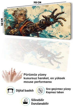 SonicTouch Klavye Mousepad 32x70cm Dikişsiz Pürüzsüz Sıvı Geçirmez Kaymaz Taban Bakır Bilge