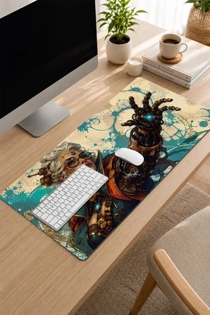 SonicTouch Klavye Mousepad 32x70cm Dikişsiz Pürüzsüz Sıvı Geçirmez Kaymaz Taban Bakır Bilge