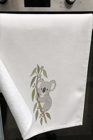 Valerine Life El Kurulama Havlusu 30x50cm Mutfak, Fırın için Pamuklu Emici Minik Koala