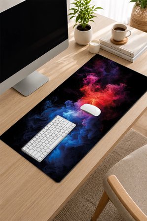 SonicTouch Klavye Mousepad 32x70cm Dikişsiz Pürüzsüz Sıvı Geçirmez Kaymaz Taban Kromatik Sis