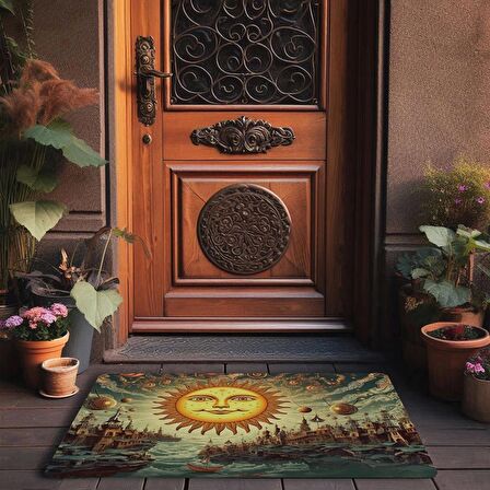 Valerine Life Sürrealizm Güneş Temalı Kapı Önü Paspası 45x70cm