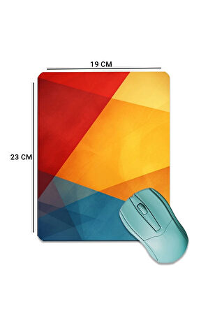 SonicTouch Geometrik Renkler Pürüzsüz Yüzey Kaymaz Taban Dikişsiz Kenar Gamer Oyuncu Mouse Pad 19x23cm