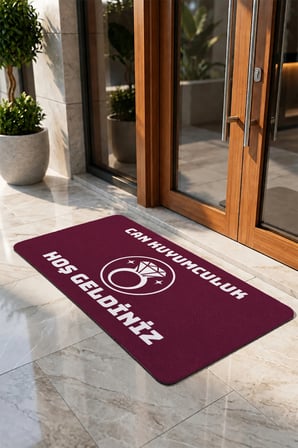 Valerine Life Kapı Önü Paspası 50x90cm Dijital Baskı Kaymaz Kişiye Firmaya Özel Kuyumcu