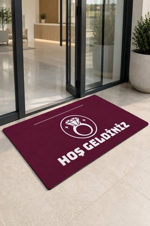 Valerine Life Kapı Önü Paspası 50x90cm Dijital Baskı Kaymaz Kişiye Firmaya Özel Kuyumcu