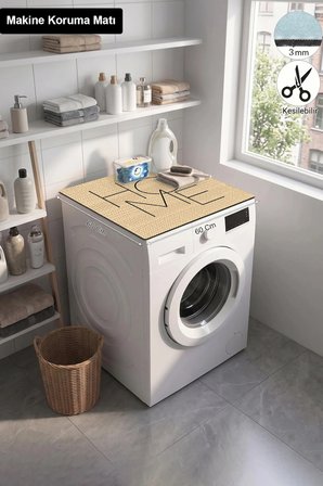 Valerine Life Çamaşır Kurutma Makinesi Üstü Düzenleyici Matı Sıvı Geçirmez Örtü   Hasır Home