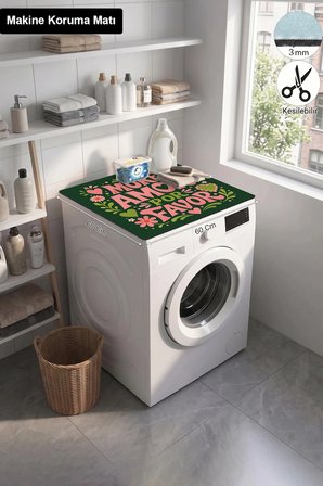 Valerine Life Çamaşır Kurutma Makinesi Üstü Düzenleyici Matı Sıvı Geçirmez Örtü Amor Bahçesi