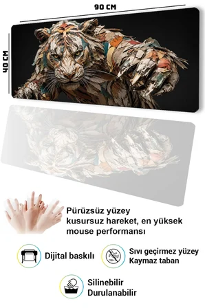 SonicTouch Klavye Mousepad 40x90cm Dikişsiz Pürüzsüz Sıvı Geçirmez Kaymaz Taban Kağıttan Kaplan