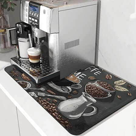 Valerine Life Kahve Makinesi Matı Su Geçirmez Kaymaz Çaycı, Çay Espresso Makinesi Pad 35x45cm