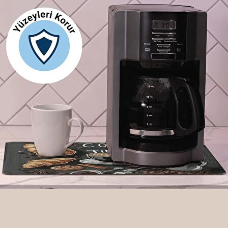 Valerine Life Kahve Makinesi Matı Su Geçirmez Kaymaz Çaycı, Çay Espresso Makinesi Pad 35x45cm