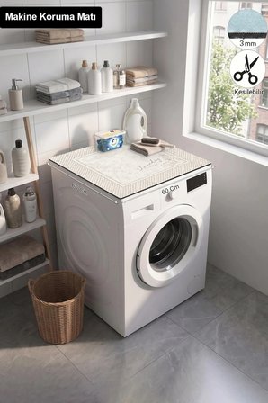 Valerine Life Çamaşır Kurutma Makinesi Üstü Düzenleyici Mat   Bej Çamaşır Bahçesi Sıvı Geçirmez