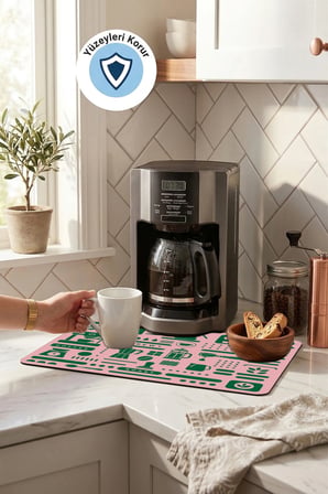 Valerine Life Kahve Espresso Makinesi Matı 35x45cm Çaycı Pad Su Geçirmez Kahve Ritimleri