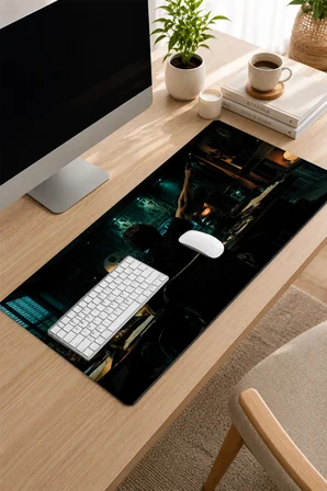 SonicTouch Klavye Mousepad 32x70cm Dikişsiz Pürüzsüz Sıvı Geçirmez Kaymaz Taban Perde Arkası