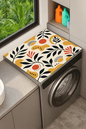 Valerine Life Çamaşır Kurutma Makinesi Üstü Düzenleyici Matı Sıvı Geçirmez Örtü Botanik Güneş