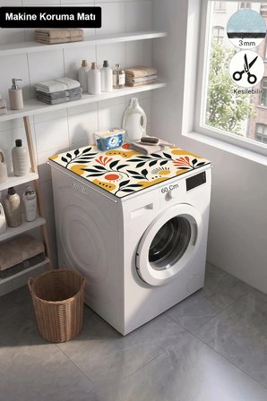 Valerine Life Çamaşır Kurutma Makinesi Üstü Düzenleyici Matı Sıvı Geçirmez Örtü Botanik Güneş