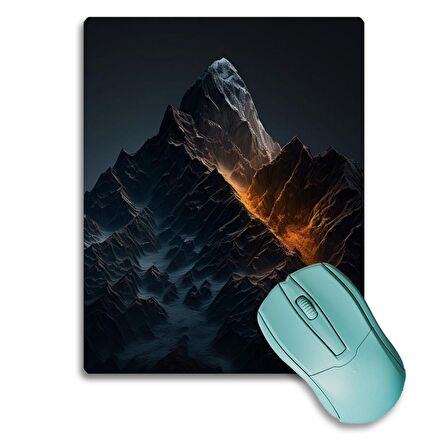 SonicTouch Epik Siyah Dağ Temalı Kaydırmaz Gaming Oyuncu Dikişsiz Mouse Pad/Ped 17x21cm