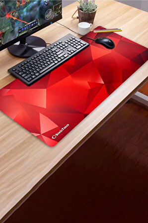 SonicTouch UltraGrand Kızıl Prizma Gamer Oyuncu Xxl Kırmızı Klavye Mouse Pad 40x90Cm