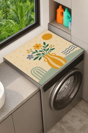 Valerine Life Çamaşır Kurutma Makinesi Üstü Düzenleyici Matı Sıvı Geçirmez Örtü Güneşli Buket
