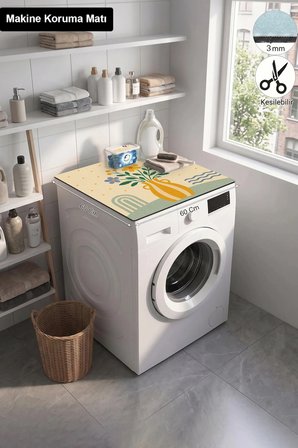 Valerine Life Çamaşır Kurutma Makinesi Üstü Düzenleyici Matı Sıvı Geçirmez Örtü Güneşli Buket