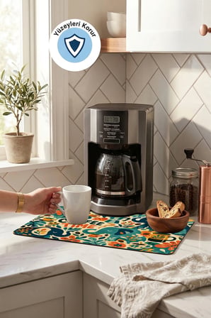 Valerine Life Kahve Espresso Makinesi Matı 35x45cm Çaycı Pad Su Geçirmez Elephant Brew