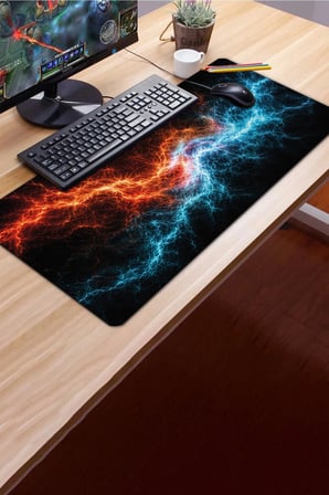SonicTouch Klavye Mousepad 40x90cm Dikişsiz Pürüzsüz Sıvı Geçirmez Kaymaz Taban Enerji Kırılması