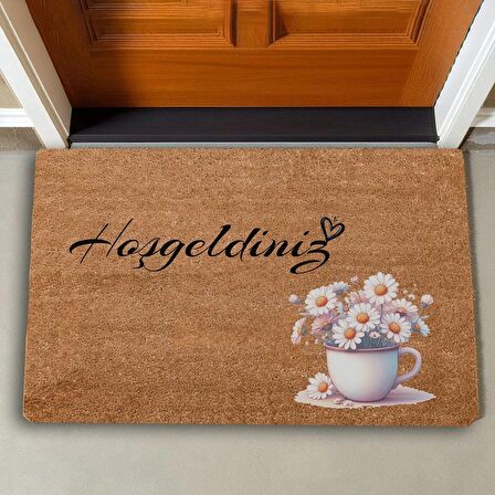 Valerine Life Günaydın Papatyası Hoş Geldiniz Kapı Önü Paspası 45x70cm