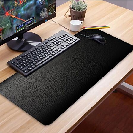 SonicTouch Siyah Pürüzsüz Dikişsiz Xxl Gaming Oyuncu Masaüstü Klavye Mouse Pad 40x90Cm