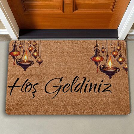 Valerine Life Kandiller Hoş Geldiniz Kapı Önü Paspası 45x70cm